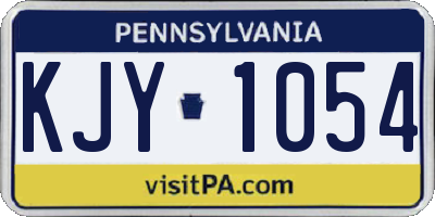 PA license plate KJY1054