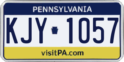 PA license plate KJY1057