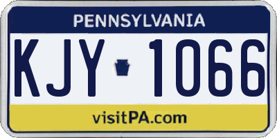 PA license plate KJY1066