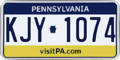 PA license plate KJY1074