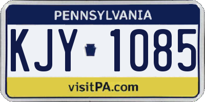 PA license plate KJY1085