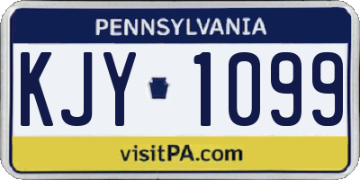 PA license plate KJY1099
