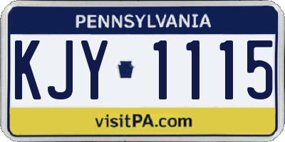 PA license plate KJY1115