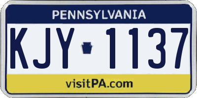 PA license plate KJY1137