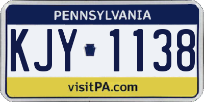 PA license plate KJY1138