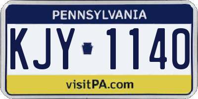 PA license plate KJY1140