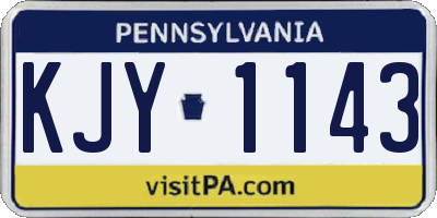 PA license plate KJY1143