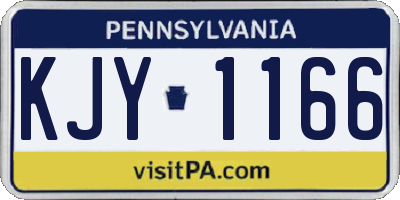 PA license plate KJY1166