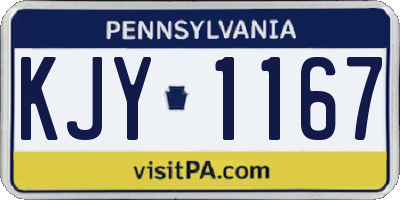 PA license plate KJY1167