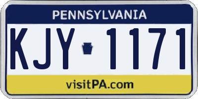 PA license plate KJY1171