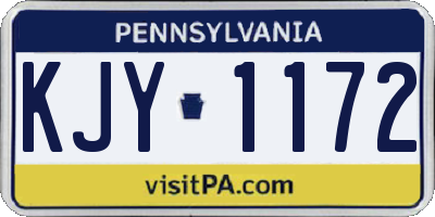 PA license plate KJY1172