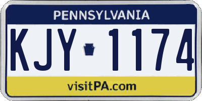 PA license plate KJY1174