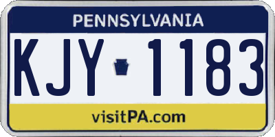 PA license plate KJY1183