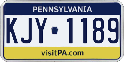 PA license plate KJY1189