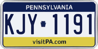 PA license plate KJY1191