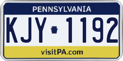 PA license plate KJY1192