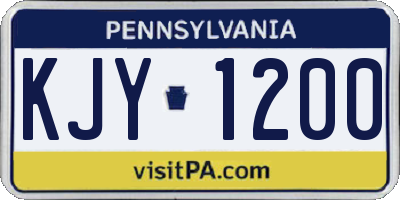 PA license plate KJY1200
