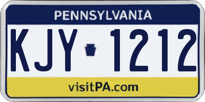 PA license plate KJY1212