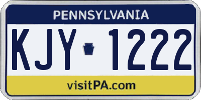 PA license plate KJY1222