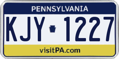 PA license plate KJY1227