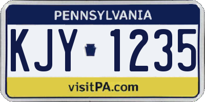 PA license plate KJY1235