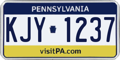 PA license plate KJY1237