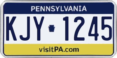 PA license plate KJY1245