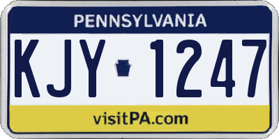 PA license plate KJY1247