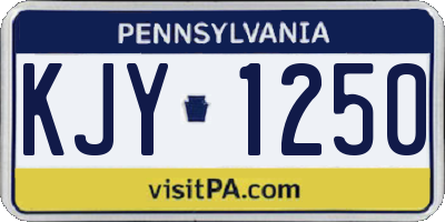 PA license plate KJY1250