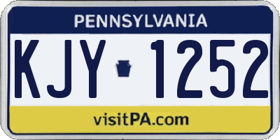 PA license plate KJY1252