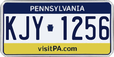 PA license plate KJY1256