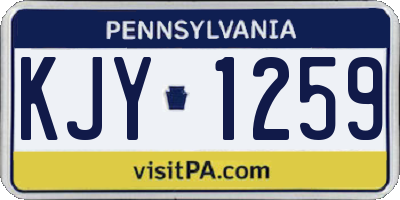 PA license plate KJY1259