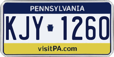 PA license plate KJY1260