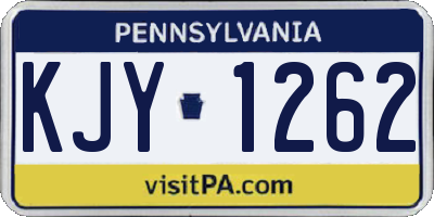 PA license plate KJY1262