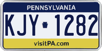 PA license plate KJY1282