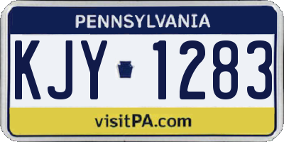 PA license plate KJY1283