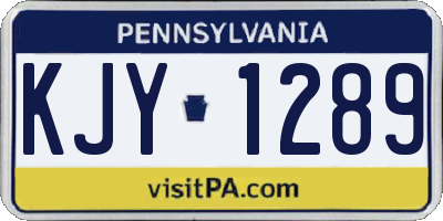 PA license plate KJY1289