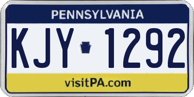 PA license plate KJY1292