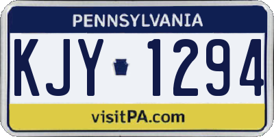 PA license plate KJY1294