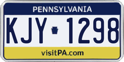 PA license plate KJY1298