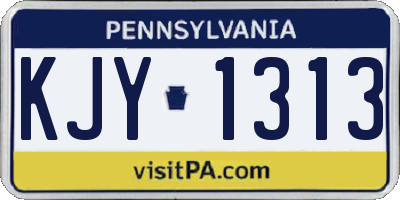 PA license plate KJY1313