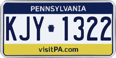 PA license plate KJY1322