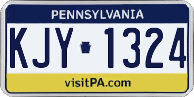 PA license plate KJY1324