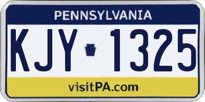 PA license plate KJY1325