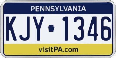 PA license plate KJY1346