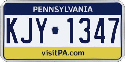 PA license plate KJY1347