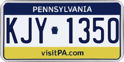 PA license plate KJY1350