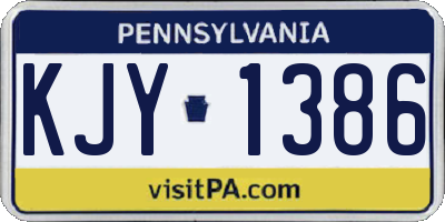PA license plate KJY1386