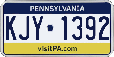 PA license plate KJY1392
