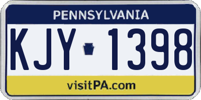 PA license plate KJY1398